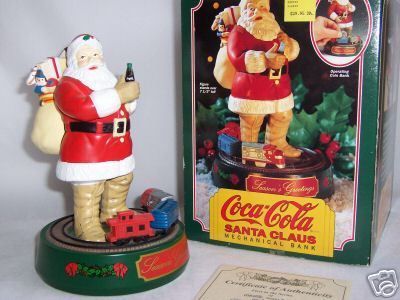 1993 ERTL Santa Claus MECHANICAL BANK Coca Cola  