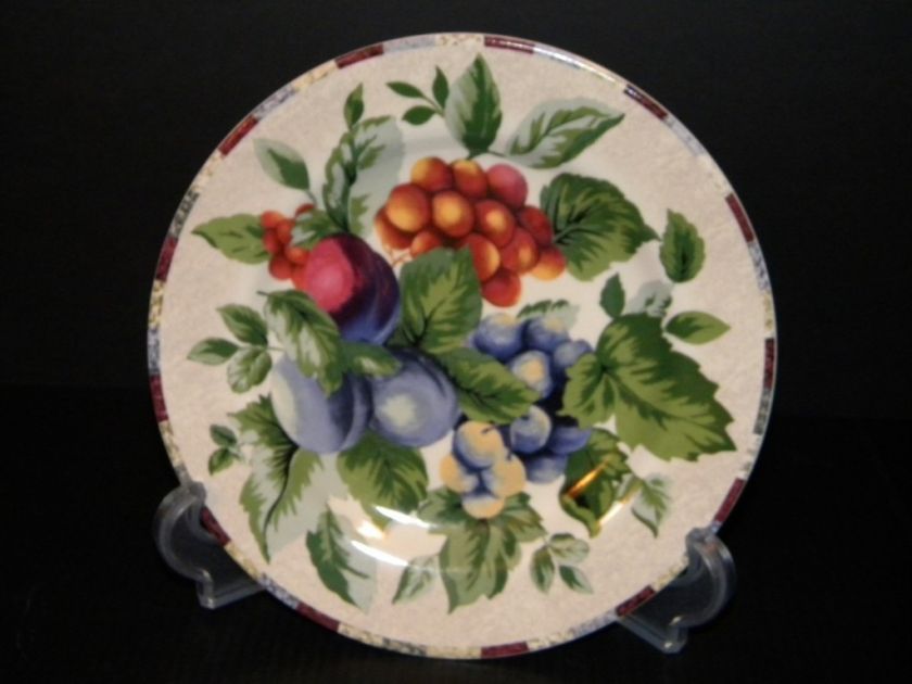 Sakura Oneida Sonoma Fruits Plum Stoneware Salad Plate  