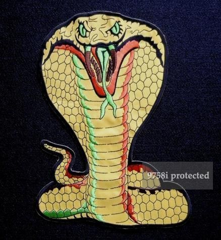 Large COBRA Embroidered Biker Jacket Sew on Patch  