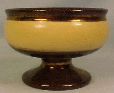 Scarce Antique COPPER LUSTER OPEN SALT CELLAR Must See  