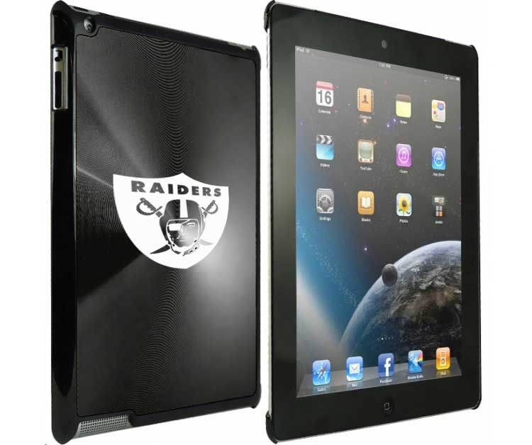 Black Apple iPad 2 hard back case cover guard OAKLAND RAIDERS  