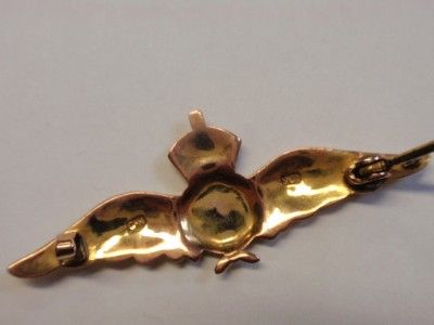   HORNER GOLD RAF WINGS BROOCH/PIN   2 COLOUR GOLD  MILITARY  
