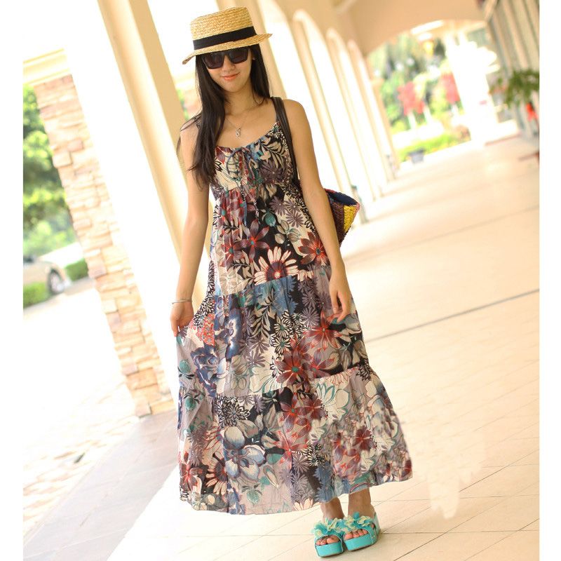   BOHO Exotic Summer Beach Chiffon Long Maxi Dress 3 Colors  