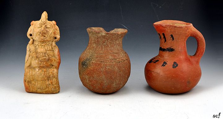   Earthenware Pieces Figure/Pot/Jug Pre Columbian? Early Americas  