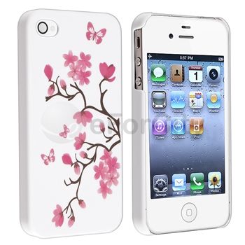   with apple iphone 4 4s white peach blossom butterfly quantity