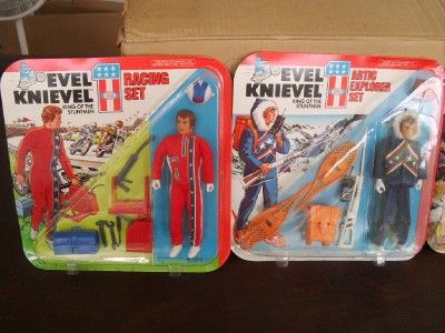 LOT OF 4 VINTAGE 1976 IDEAL TOYS EVEL KNIEVELSETS   RESUCE, ARTIC 