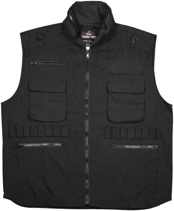 NEW BLACK MULTI POCKET RANGER VEST SIZES SM 3X F65 11  