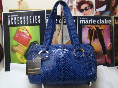   MAKOWSKY SATCHEL BAG INDIGO SNAKE SKIN COLOR MARGOT BM28755 FRONT PO