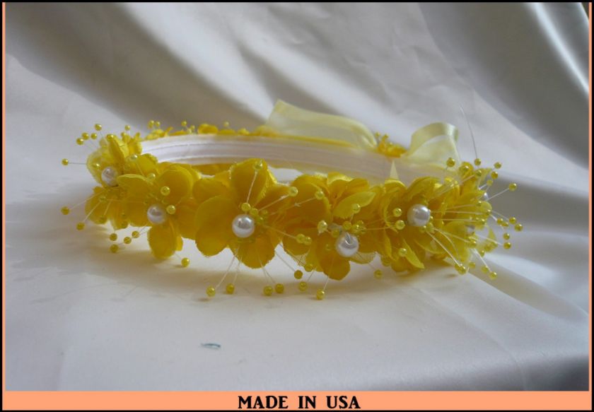 NEW YELLOW HEADBAND TO MATCH GIRL DRESSES ALL SIZE  