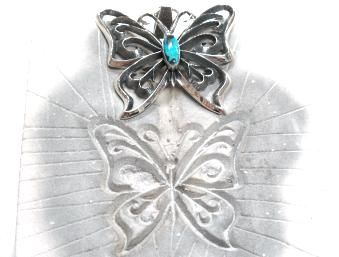 Aaron Anderson Gorgeous Tufa Cast Butterfly Pendant  