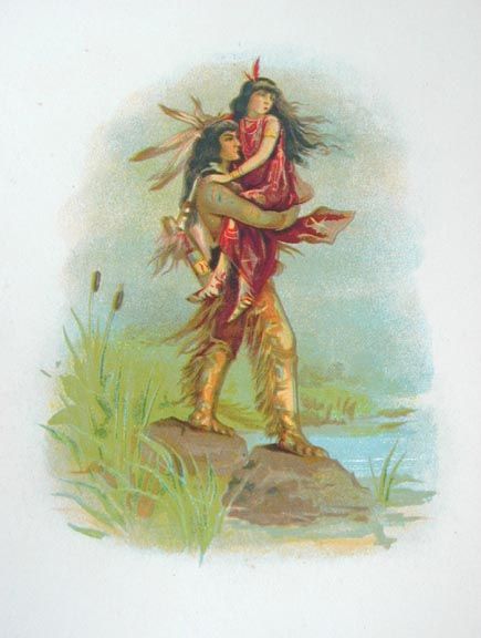 Wooing Hiawatha 1900s Gift Bk Great Chromo Illus.  