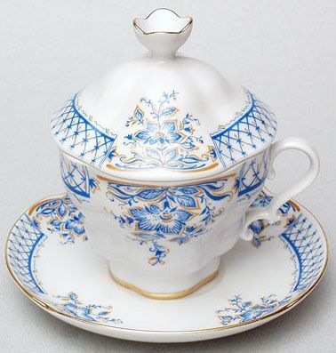 Lomonosov Porcelain Covered Cups January Flower  