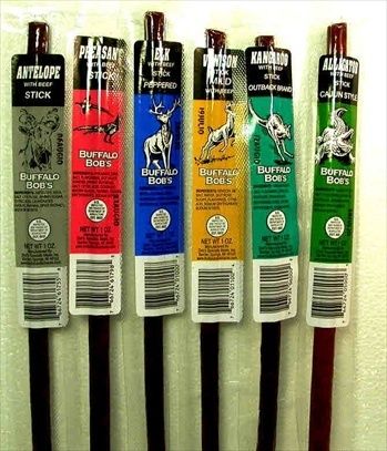 Buffalo Bobs Exotic Wild Game Snack Stick, Alligator Kangaroo Ostrich 