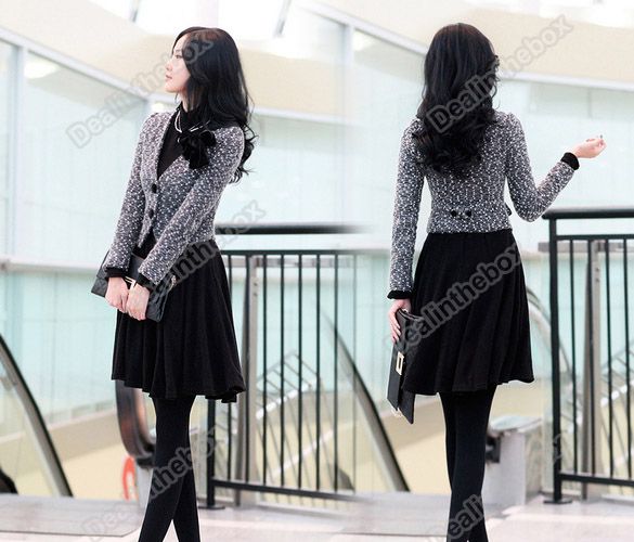 New OL Stylish Slim Dress Fashion High Neck Graceful Lady Long Sleeve 