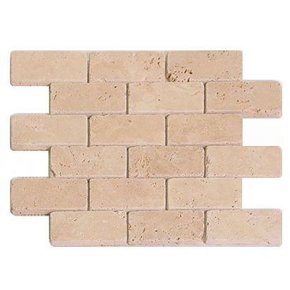   Travertine Tumbled 2x4 Mosaic Tile Mesh 1 SQ.FT Backsplash Wall