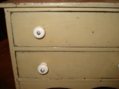 Antique painted 2 drawer sewing box AAFA  
