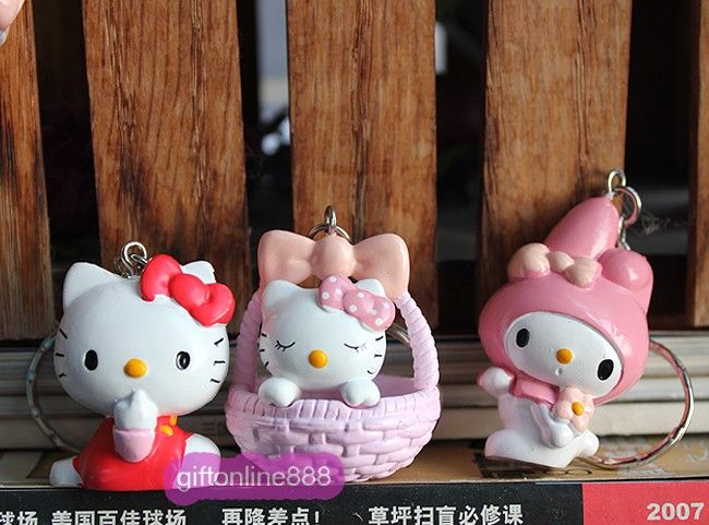 6PCS Hello kitty My melody Key chain bag hang pendant 2  