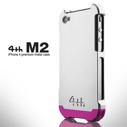 4th Design M2 Aluminum iPhone 4/4S Case   Silver/Pink  