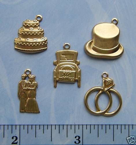 THEME 30 Brass WEDDING ~ MARRIAGE Theme Charms (B)  