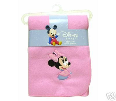 Baby Minnie Mouse Soft Pink Fleece Blanket 31x35 NIP  