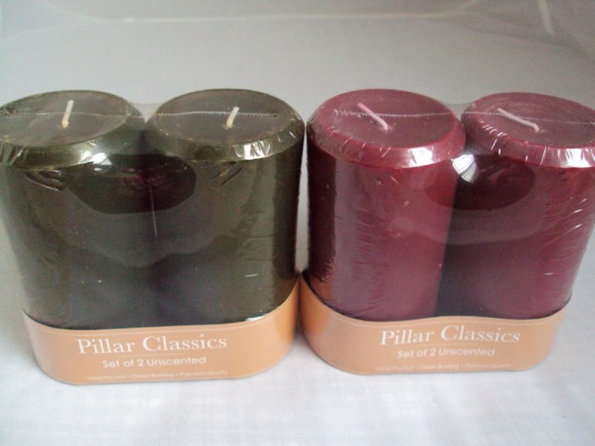 SET OF 2 PREMIUM QUALITY CANDLE 3 X 5 PILLAR CLASSICS CANDLES 