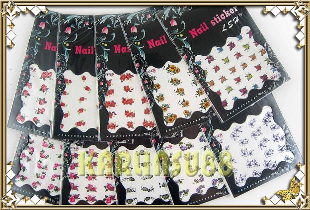 Water Decals Transfer Film Sticker 10 Diff Nail Art #B#  