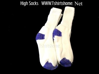 White High Crew Socks Fits Size 10 13   8 Pairs  