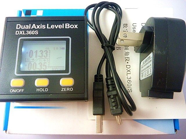 DXL360S Digital Protractor Inclinometer Level Box 0.01°  