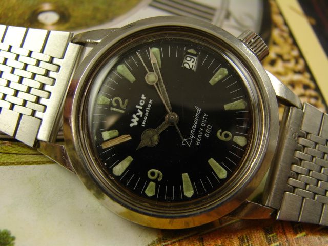 WYLER INCAFLEX DYNAWIND HEAVY DUTY 660 DIVER MENS WATCH VINTAGE 1950s 