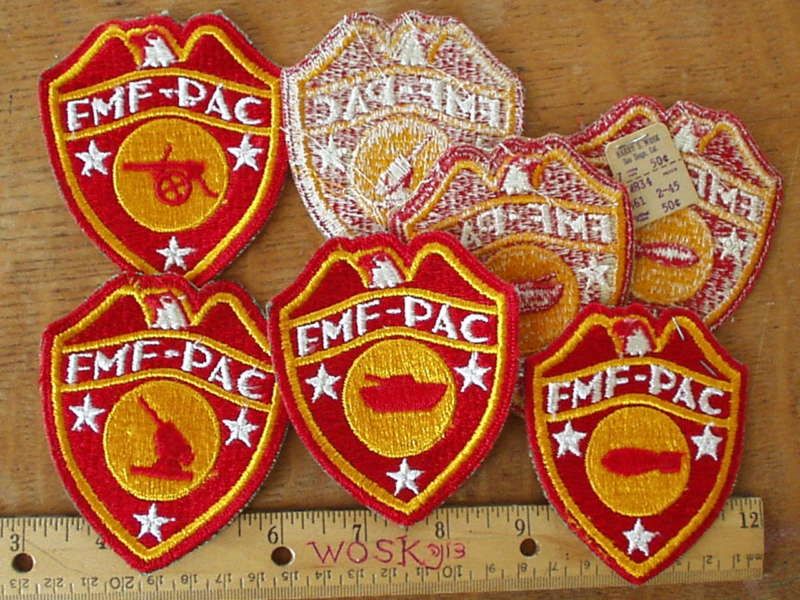 FMF PAC*USMC*Artly/Anti A/Trctr/Bomb PatchVintage*WW2x4  