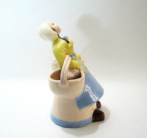 Vintage Farm Girl Figurine Plante California Pottery  