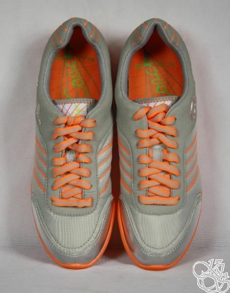 COACH Darla Nylon Light Weight Grey / Orange Womens Sneakers Shoes New 