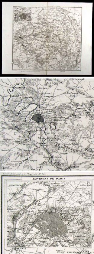 1859 Dufour Map   France Paris Seine Marne   Napoleon  