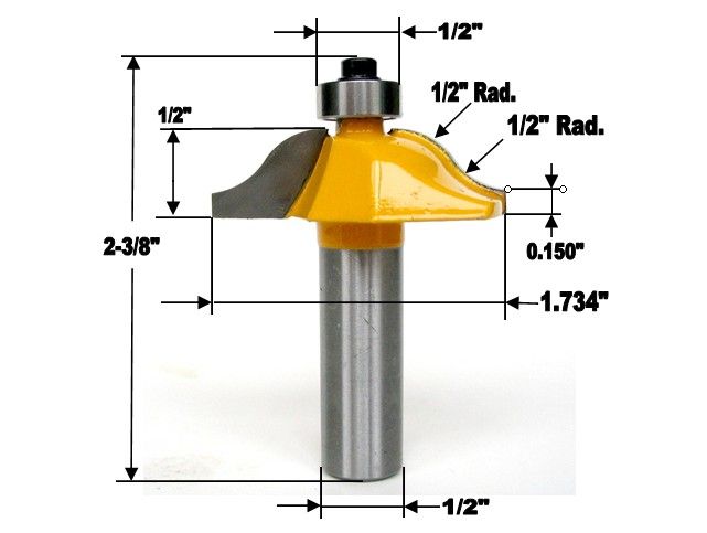 PC 1/2SH 1 3/4 Dia Roman Ogee Baseboard Router Bit  