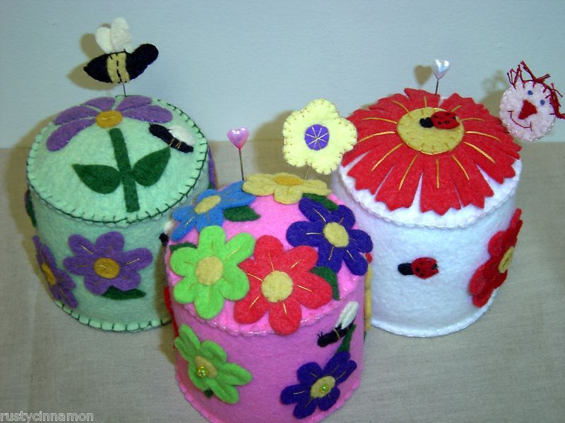 Spring Flowers Pincushion/Pinkeep Pattern Set 2  