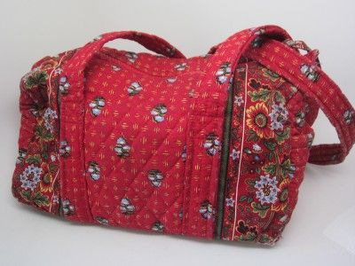 Vera Bradley Retired PRIVINCIAL RED Mini Duffel Bag Handbag Purse 