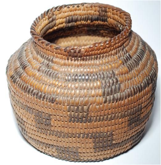 NATIVE AMERICAN PIMA SNAKE DESIGN BASKET 1800s  