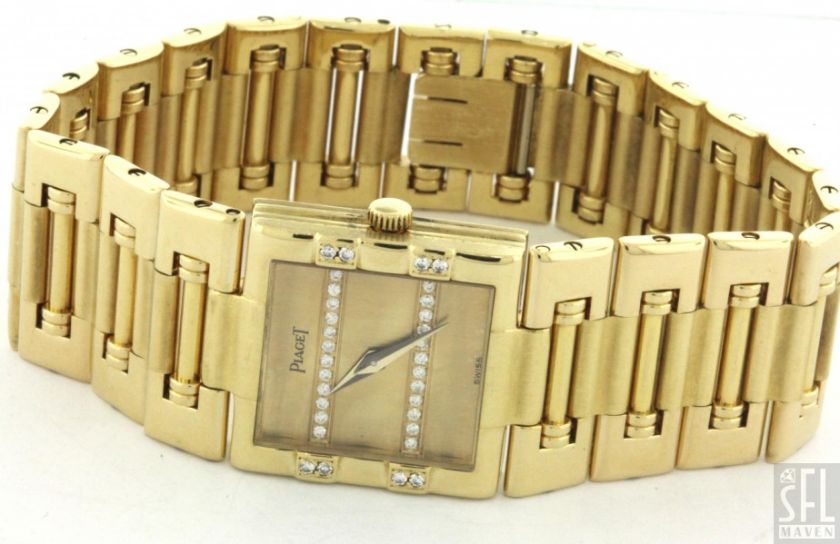 PIAGET 81327 HEAVY 18K GOLD EXQUISITE .35CT VS1/F DIAMOND LADIES WATCH 