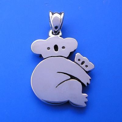 HK 04 Koala Bear Large Pendant Sterling Silver Jewelry  