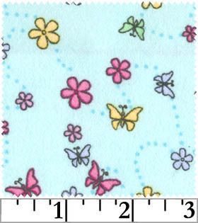 Small Print Cotton Flannel   FQ yard   Butterflies  