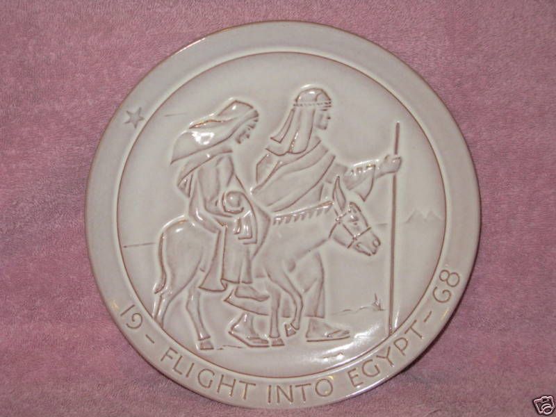 Frankoma Christmas Plate  Flight Into Egypt  1968  Mint  