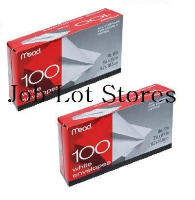 Mead White Envelopes 100 ct. Size, 3⅝x6½  