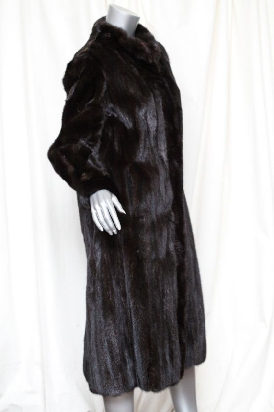 BLACK DIAMOND MINK Fur +  Long Womens Brown Full Length Coat 