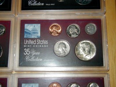   Society 35 Years US Coin Sets 1963 1997 (35) COMPLETE SET SILV  