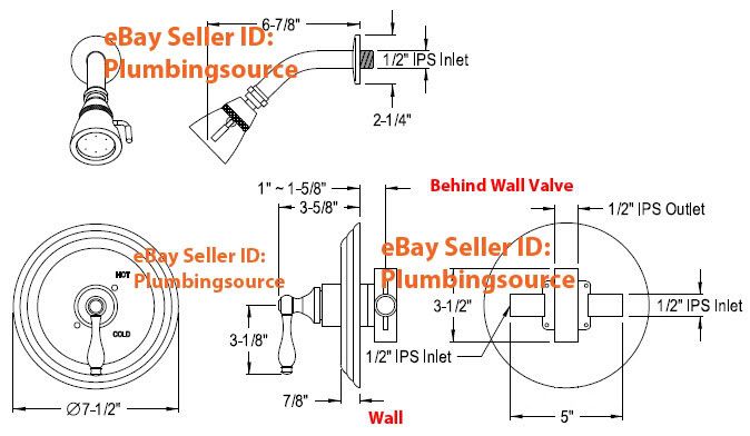 Shower Set Faucet w/Pressure Balance Valve in Bronze  