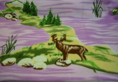   Polar Fleece Fabric Panel Animal Print Blanket Throw 48 x 60  