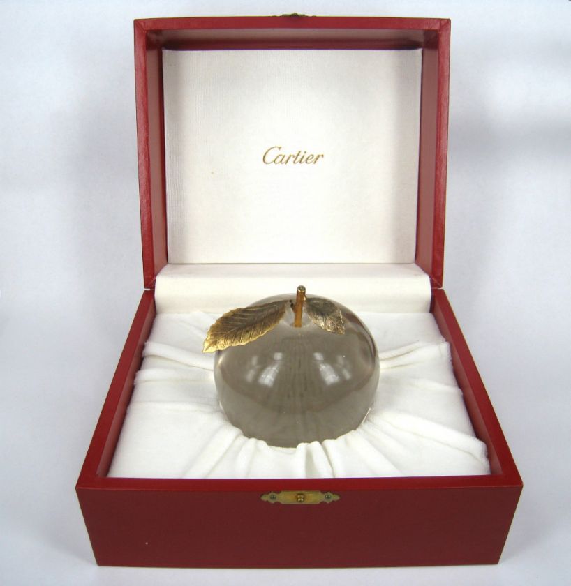 Vintage Cartier Apple Sterling Silver Paperweight W Box  