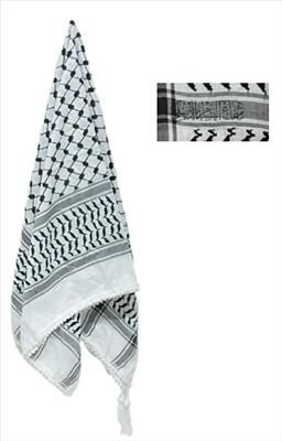 Premium Syrian Keffiyeh CAFIA Arab Scarf Black & White  