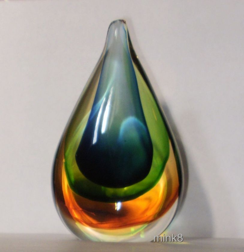 Art Glass Colored Decorative Table Top Teardrop Decor  