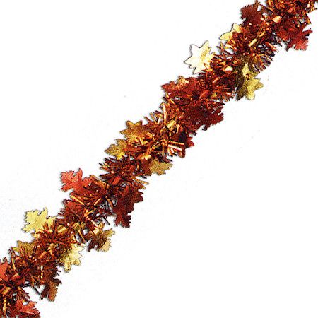 12 Thanksgiving Autumn Leaf Tinsel Garland Decoration  